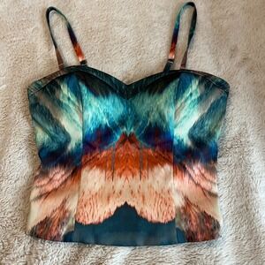 Bebe Y2K Corset Tank Top Size XXS Sweetheart Neck Zip Back 2000's